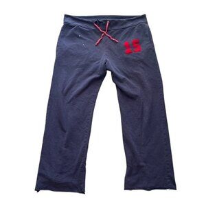 Vintage ACE USA Sweatpants L Navy Red 15 Drawstring Wide Leg